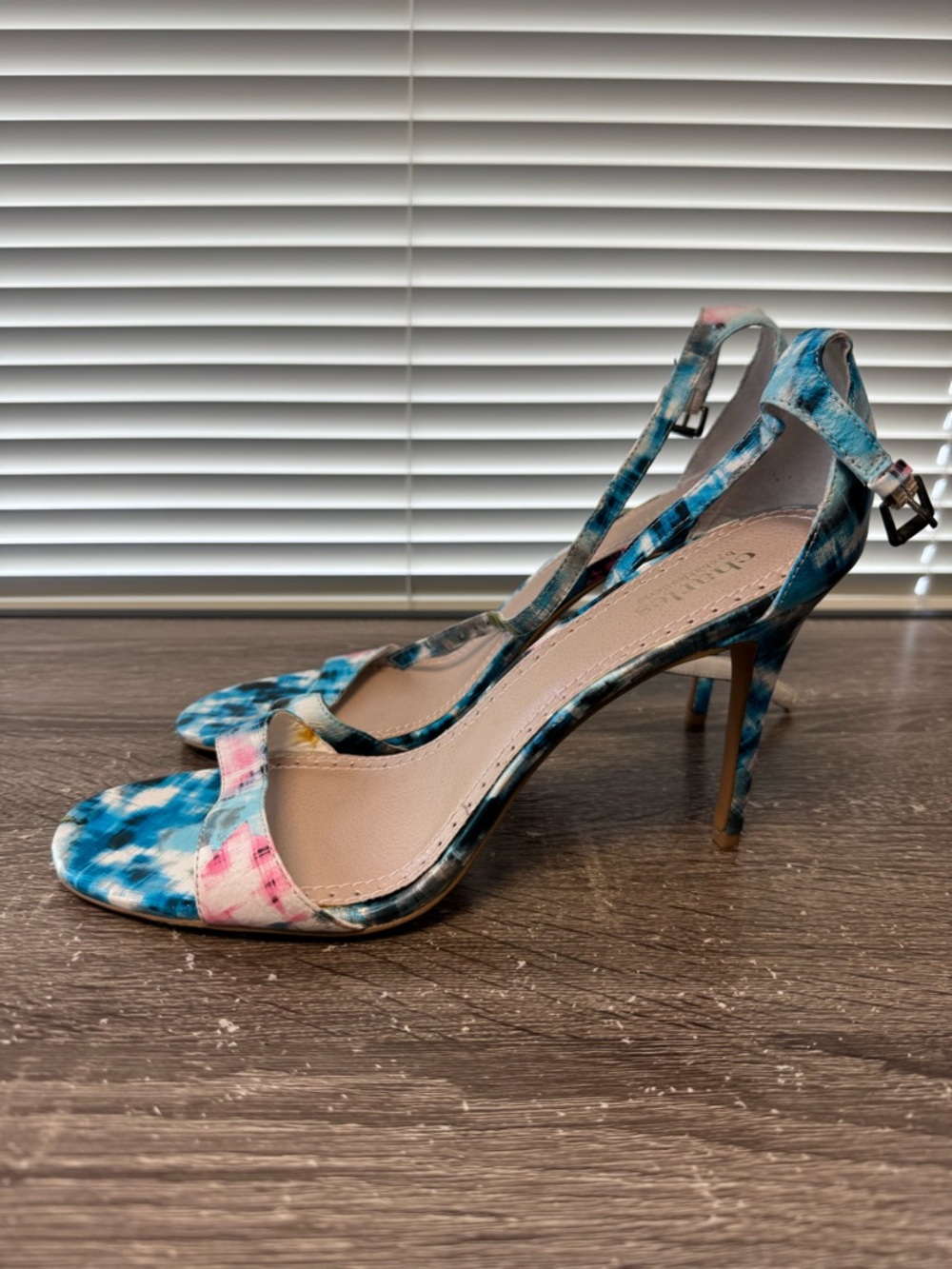 Charles David Blue Tie-Dye Open-Toe Stiletto Sandals size 11